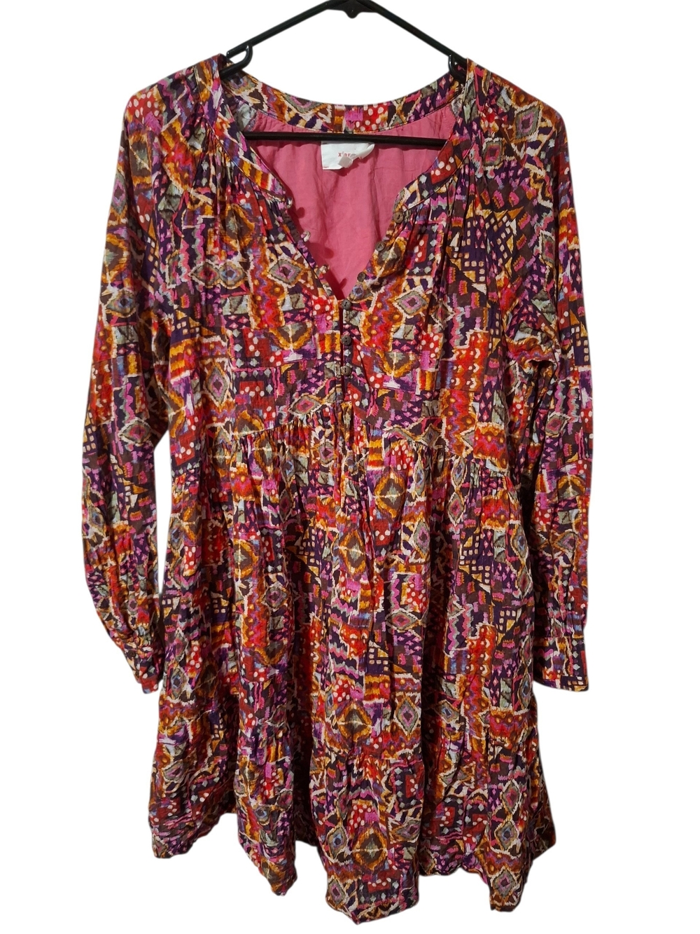 Xirena Lilith Abstract-print Long-Sleeve Mini Dress - Picture 2 of 4